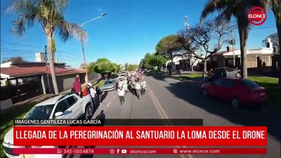 Peregrinaci&oacute;n de los Pueblos: im&aacute;genes de un drone en la llegada al Santuario La Loma